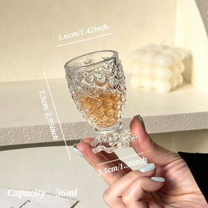 6Pcs 50ml Clear Mini Stemmed Goblet Shot Glass Small Liquor Wine Glass Cup for Whiskey Vodka Tequila Soju Espresso Home Bar Party Drinkware Gift Set