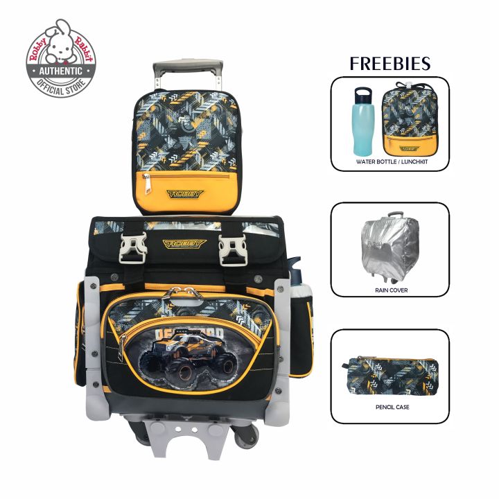 Robby Rabbit Off Road Small House-Type Trolley Bag (Yellow, Black