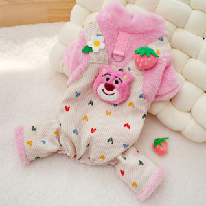 NewAutumn Winter Four-Legged Clothes Dog Cat Clothes Fleece Dog Harness Teddy Bichon Corgi Cat Supplies