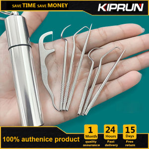 KIPRUN Toothpick Pocket Set Stainless Steel Oral Cleaning Tooth Flossing Portable Reusable Toothpick Floss Teeth Cleaner with Storage Tube