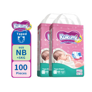 Kukumi Diaper Tape 100 Pcs Super Absorbent And Breathable Diaper For New Born Baby Newborn