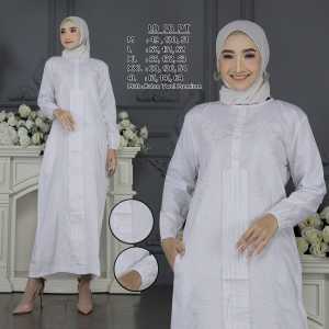 Gamis Katun twel Putih Muslim premium Dress Ihrom hajiumroh dan pengajian