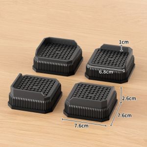 JURHOMIE Non-slip Furniture Foot Pad Heavy-Duty Square Bed Lifter Professional Round Bed Lifts Risers Desk Sofa Chair Legs