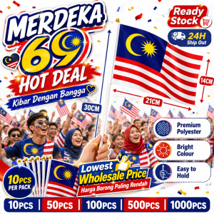 Ready Stock Malaysia Hand Held Flag Jalur Gemilang Bendera Malaysia Small Flag With Handle For National Day School Sports Event Wholesale