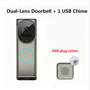 2026 dual camera WIFI smart doorbell 2K high-definition night vision PIR detection intercom security wide-angle doorbell