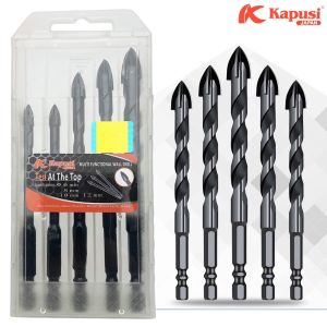 Mũi khoan đa năng Kapusi bộ 5 mũi thép đen khoan sắt kính thủy tinh gạch men đá gốm dụng cụ sửa chữa Kako store. Tặng găng tay bảo hộ kháng dầu