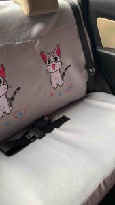 ชุดหุ้มเบาะหลังรถยนต์#แมวจีจี้เทา#พร้อมส่งใส่ตกแต่งรถ เพื่อความสวยงาม