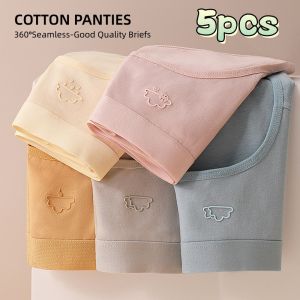 FINETOO 5 Pcs/set Cotton Comfortable Underwear ladies High Quality Panties Girl Breathable Brief Women Panties