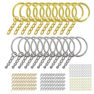 Golden Silver Keychain Rings Set for Resin DIY Crafts Making Accessories for Key Ring Jump Rings Screw Eye Pins