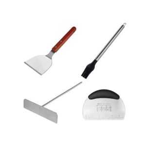 NCNC(OKDEALS01) Professional Crepes Spreader Stainless Steel Rustproof Pancake Utensils Set Kitchen Accessories DIY T Shaped Crepe Rake Restaurant