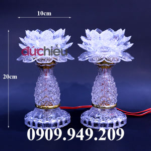Bộ Đèn Hoa Sen Trái Thơm Cao Cấp ĐỨC HIẾU Đổi Nhiều Màu Trang Trí Bàn Thờ - Loại Cao LT