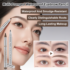 Split Plush Water Eyebrow Pencil Natural Waterproof Sweat-Proof Eyebrow Pencil Nonsmudging Eyebrow Pencil Eyeliner