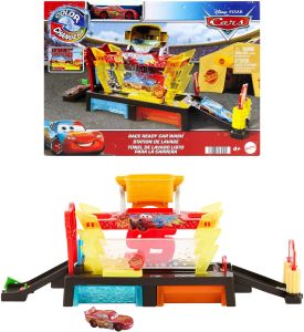Authentic Mattel Disney Pixar Cars Race Ready Car Wash Color Changers with Lightning McQueen JBM70