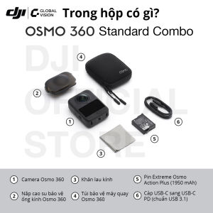 [Hot] DJI Osmo 360 Camera hành động cảm biến vuông 1/1.1 Inch quay video 360 độ đột phá chuẩn 8K (DJI Osmo 360)