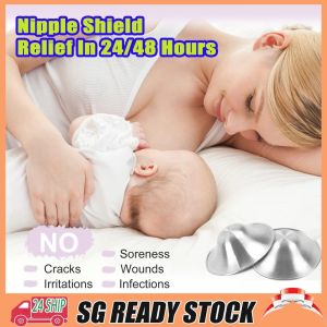 【SG STOCK】Original Silver Nursing Cups - X-L Size Shields for Nursing Newborn 999 Carat Silver Covers for Breastfeeding