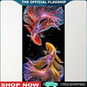 【New Arrival】 Bright Fish Diamond Painting Wall Art 5D DIY Full Round Drill Creative Home Decor