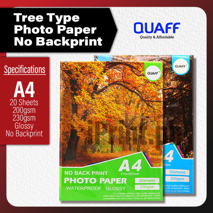 Iprint Quaff Photo Paper No Back Printing A4 Size 200gsm 230gsm