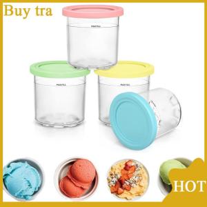[Buytra] Ice Cream Pints Cup For Ninja Creamie Ice Cream Maker Cups Reusable Can Store Ice Cream Pints Containers With Sealing
