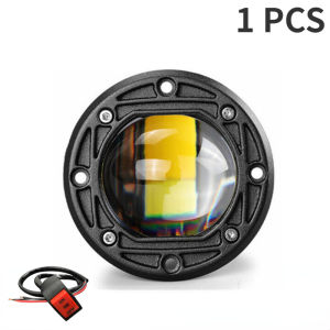 Motorcycle LED Projector Spotlight Universal Auxiliary Headlight White/Yellow Light Metal Housing for Scooter E-Bike