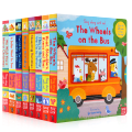 The wheels on the bus classic nursery rhymes 8 sets of cardboard picture books of children's Enlightenment operation mechanism. 