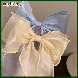 ruyifang ปิ่นปักผมรูปโบว์ตาข่ายสำหรับผูกโบว์กิ๊บติดผมน่ารักด้านหลังของศีรษะสุดน่ารักกิ๊บติดผมแฟชั่นขั้นสูง