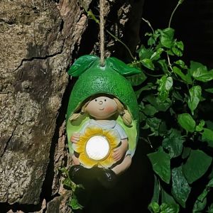 SDG สร้างสรรค์และสร้างสรรค์ ต้นไม้ผลไม้แขวน เรซิน น่ารักน่ารักๆ จี้แสงพลังงานแสงอาทิตย์ งานฝีมืองานประดิษฐ์ กันน้ำกันน้ำได้ รูปปั้นตุ๊กตาเอลฟ์ กิจกรรมกลางแจ้งกลางแจ้ง