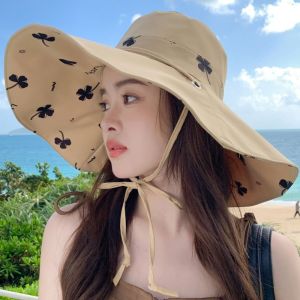 DRESSPLUS accessories for women hat cap summer hat for sun protection Sweet Wide Brim Sun Hat Double Sided Anti-UV Seaside Beach Cap Sunscreen Visor Cap Sunshade Fisherman Hat Outdoor