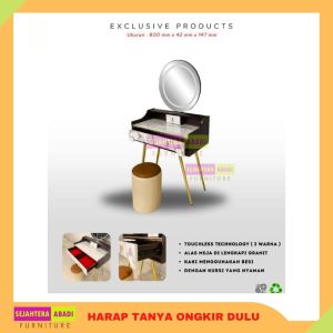 meja rias marmer likes dressing table DT07 cermin LED touch screen