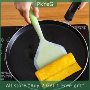 [COD] PkYeG KITCHEN Transparent Two-color Silicone Wide-mouth Frying Spatula Translucent Tamagoyaki Spatula Kitchen Utensils Silicone Spatula