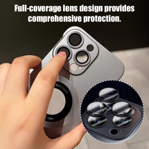 Cell phone protective case ultrathin bare metal feel borderless mirror magnetic leakage label case