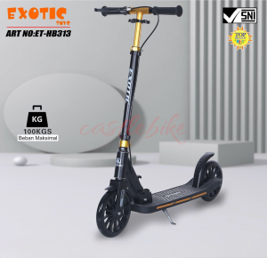 Exotic HB313 Skuter Roda Dua Tapak Besar Remaja-Dewasa Up 100Kg Rem Tangan Susp