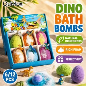 Dinosaur Egg Shape Bath Bomb Set 6/12 Pcs Natural Oils Fizzy Bath Salt Balls For Kids Adults Gift