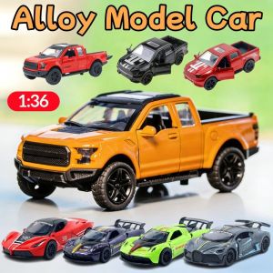 1:36 Alloy Model Car Toy Pull-Back Toy Car Pickup Sports Car Van Openable Doors Best Gifts for Boys