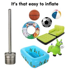 PL Silin 3 6pcs Balls Pumps Inflation Needle Stainless Steel Air Pumps Needle for Blowing Up Football Basketball Volleyball