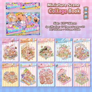 Oldlaiben Miniature Scene Stickers 3D Landscape Creative DIY Notebook Kids Collectible Themes Coil Design Mainan