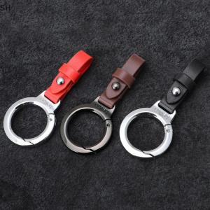 🚗🛵SH Personalized Anti Loss Key Pendant Leather Keychain Car Key Holder Portable Carabiner Waist Belt Buckle Durable Key Ring For Men