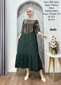 Harsaa Sekdress Chibi Bahan Rayon Premium Size Standar Jumbo Daster Wanita Busui Lengan 3/4