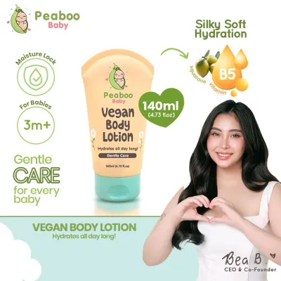 Peaboo Baby Vegan Face & Body Cream Hypoallergenic Double Moisture Lock with Pro-Vitamin B5 (50g)