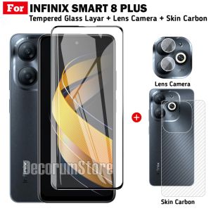 3in1 Tempered Glass Infinix Smart 8 Plus Layar Full Free Lens Camera Dan Garskin