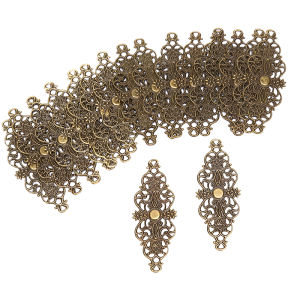 Minwen 20Pcs Filigree Flower Wrap Connector Crafts DIY Embellishments Findings Jewelry