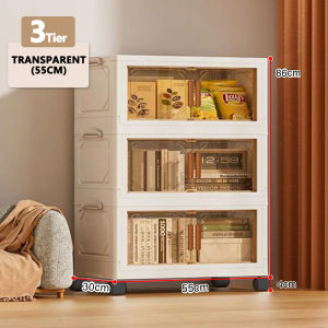[3-6 Tier] Kitchenut Multifunction Stackable Storage Cabinet Rak Penyimpanan Dapur Foldable Storage Box Snack Organizer