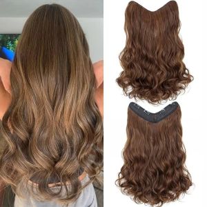 NEMOPH High Temperature Resistant Clip In Hair Extensions 20 Inch Heat Resistant Fiber Long Hair Extensions Fashion Curly Texture Curly Hair Extensions For Women Party