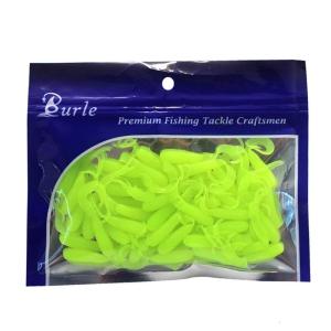 50 cái mềm mại đầy màu sắc 4cm 3D mắt dài lượn sóng đuôi swimbaits mềm nhân tạo Mồi Câu Cá cá hồi đỏ Mồi Câu Cá