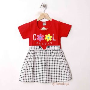 Baju Pakaian Anak Cewek Perempuan Dress Kaos katun Usia Tanggung  Umur 3 4 5 6 7 8 Bordir Bunga