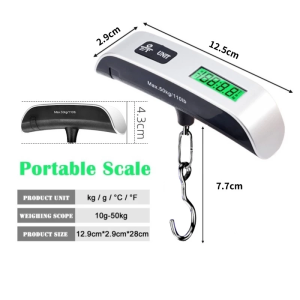 (Flash Sale) Portable Electric Scale Timbangan 50KG/110LB Luggage Weighing Scale Electronic Digital Scale Travel Portable Hanging Scales LCD Display Electronic Weighing Hanging Scale Outdoor Portable Scale Mini Scale Lugage Scale Travel Scale