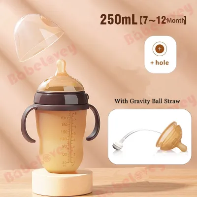 Comotomo Baby Milk Bottle Botol Susu Baby Anti-Bacterial Wide Neck Feeding Botol With Handle 150/180/250/300ML