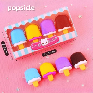 4 Pieces /Pack Cute Dessert Eraser Set Wholesale Eraser Creative Pencil Eraser For Kids Gift School Supplies Set