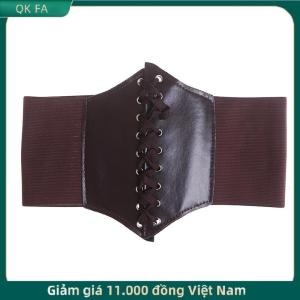 QK FA ✨ Phụ nữ quyến rũ rộng Corset dây thắt lưng da ban nhạc đàn hồi căng cinch vành đai thắt lưng