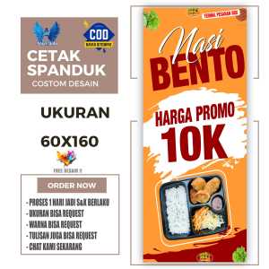 Spanduk Banner NASI BENTO PROMO 10K Bisa Request