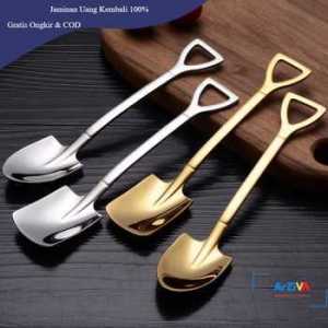 EPOCH Sendok Teh Dessert Sekop Spoon Stainless Steel 1PCS Round - LXY550 - Silver